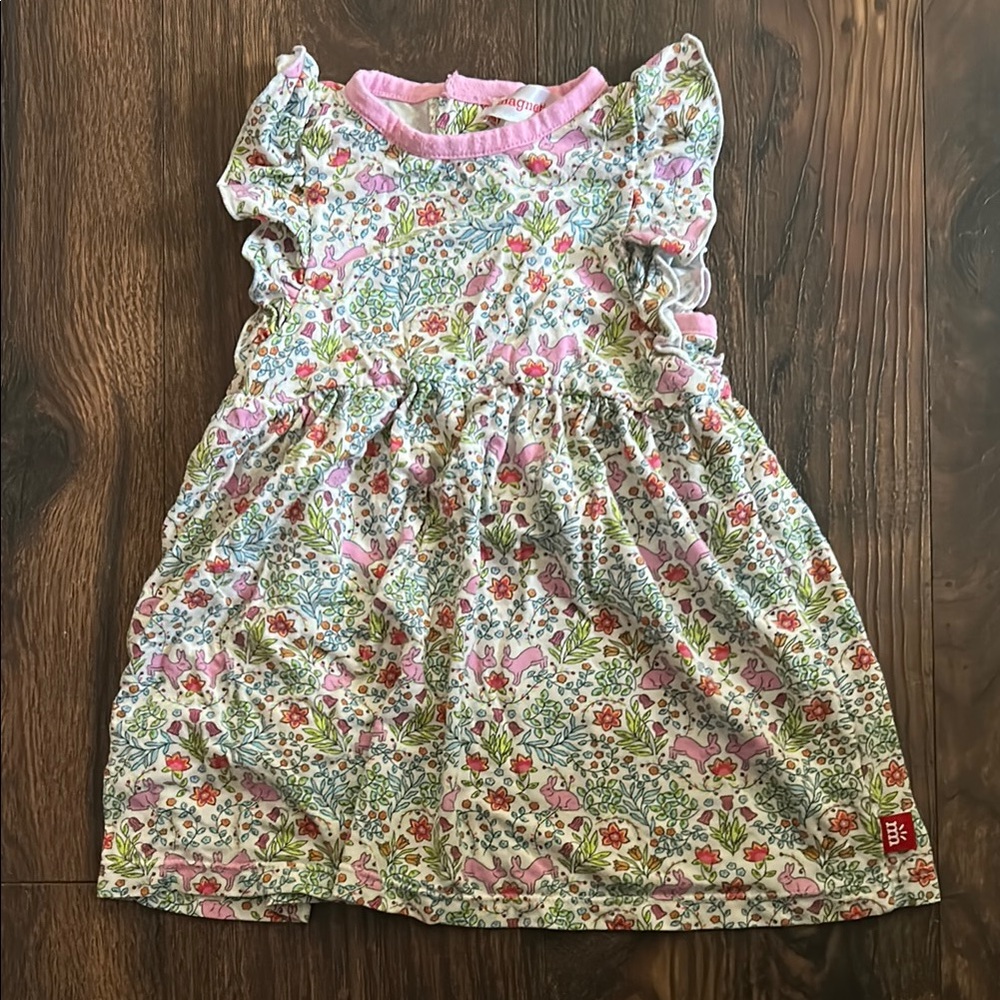 Floral Kids Dress - Pink and Green